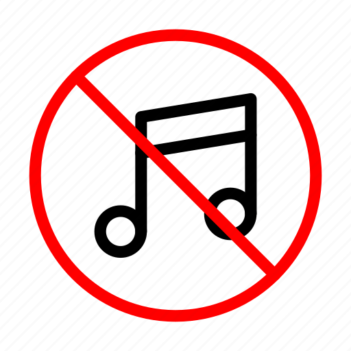 Notallowed, banned, stop, music, player icon - Download on Iconfinder