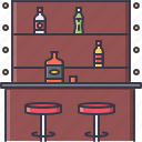 alcohol, bar, bottle, chair, club, glass, party