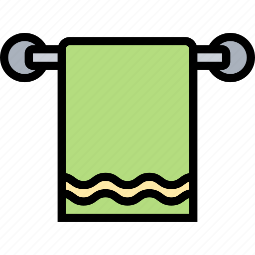 Towel, hanging, bathroom, fabric, clean icon - Download on Iconfinder