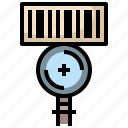 barcode, detective, glass, magnifying, qr code, search, zoom