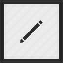 edit, function, instrument, pen, pencil, square