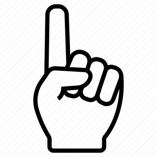 Hand, gesture, finger, one icon - Download on Iconfinder
