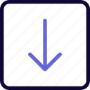 arrow, down, square, basic, user interface