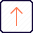 arrow, up, square, direction, basic, user interface