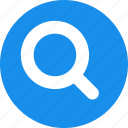 blue, find, glass, magnifier, magnifying, search