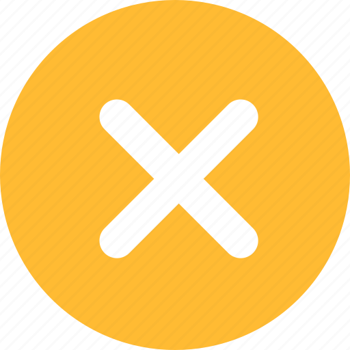 Cancel, close, delete, exit, stop, wrong, yellow icon - Download on Iconfinder