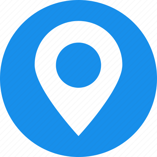 Address, blue, circle, location, map, marker icon - Download on Iconfinder
