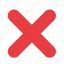 cancel, cross, exit, no, not allowed, stop, wrong icon 