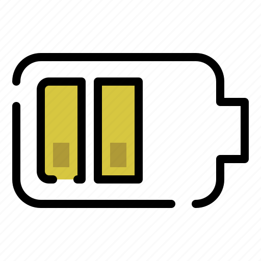 Battery, battery level, battery medium, medium icon - Download on Iconfinder