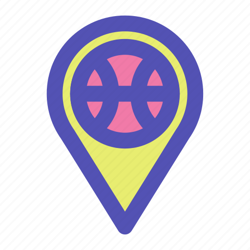 Basketball, game, sport, pin, location icon - Download on Iconfinder