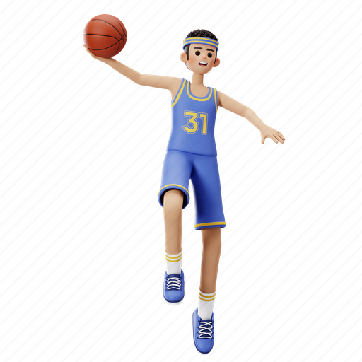 Basket, basketball player, basketball, player, sport, athlete, person 3D illustration - Download on Iconfinder