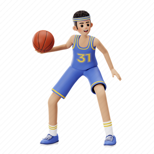 Basket, basketball player, basketball, player, sport, athlete, man 3D illustration - Download on Iconfinder
