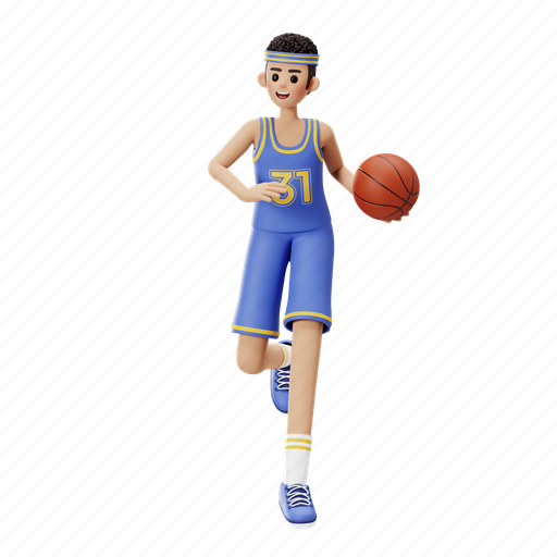 Basket, basketball, basketball player, player, sport, athlete, man 3D illustration - Download on Iconfinder