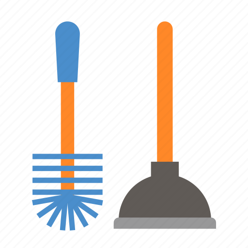 Bathroom, brush, clean, toilet, plunger, tool, equipment icon - Download on Iconfinder