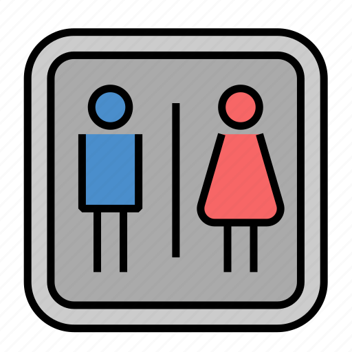 Bathroom, restroom, wc, toilet, building navigation, gender, signs icon - Download on Iconfinder