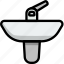 outline, wash, basin, water, washbasin, interior, lineart 