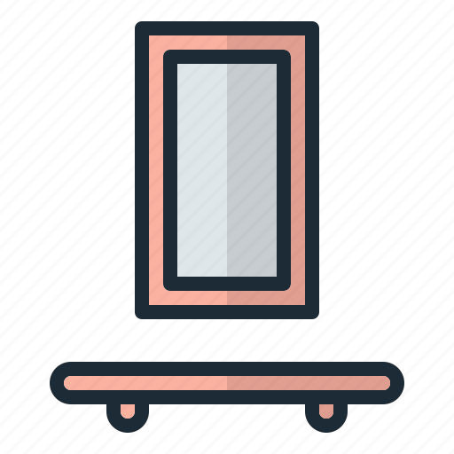 Mirror, organizer, bathroom, holder, accessories, toilet, wc icon - Download on Iconfinder