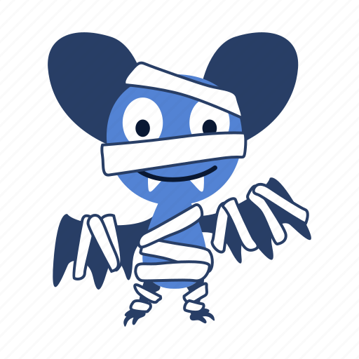 Bandage, bat, cartoon, character, halloween, happy, mummy icon - Download on Iconfinder
