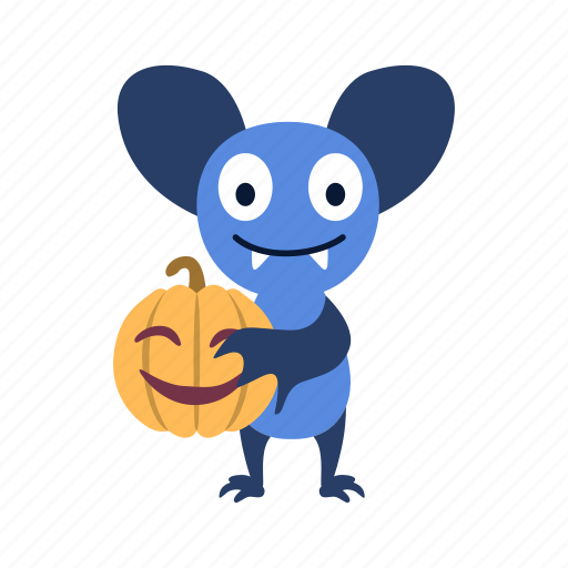 Bat, cartoon, character, halloween, jack-o'-lantern, pumpkin, smile icon - Download on Iconfinder