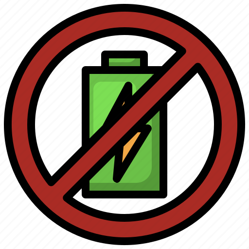 Banned, battery, level, status, full, electronics icon - Download on Iconfinder