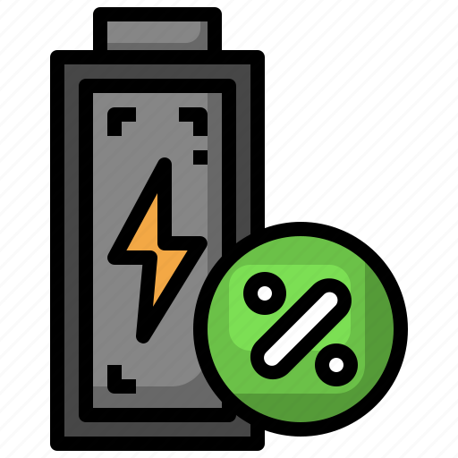 Percent, level, battery, charge, power icon - Download on Iconfinder