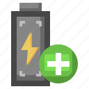 battery, add, plus, status, power
