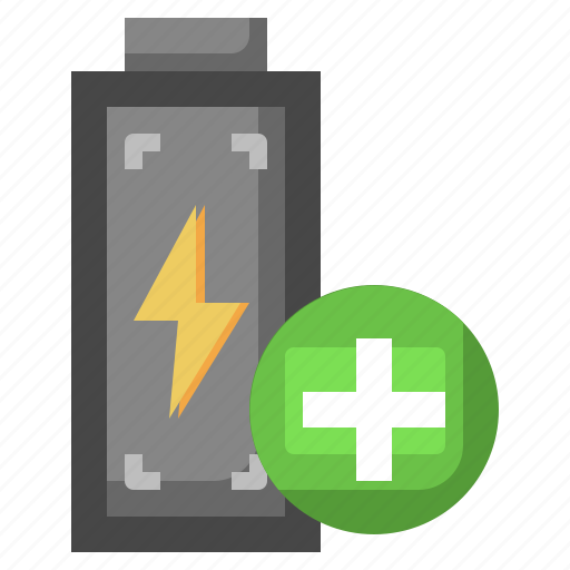 Battery, add, plus, status, power icon - Download on Iconfinder