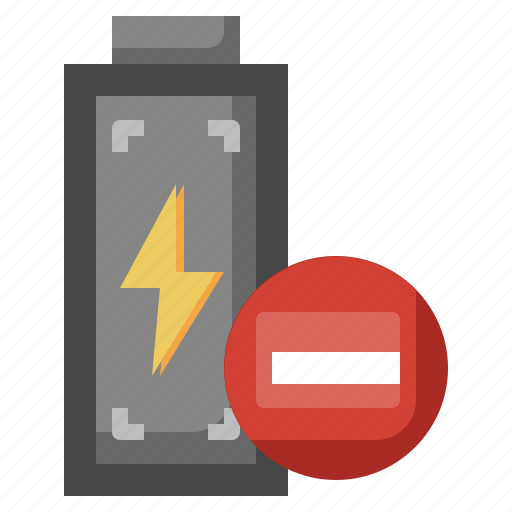 Battery, minus, remove, power, electronics icon - Download on Iconfinder