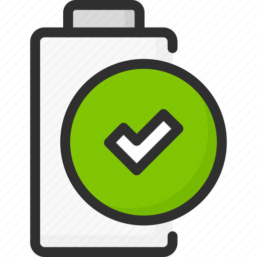 Battery, check, done, energy, mark, ok, power icon - Download on Iconfinder