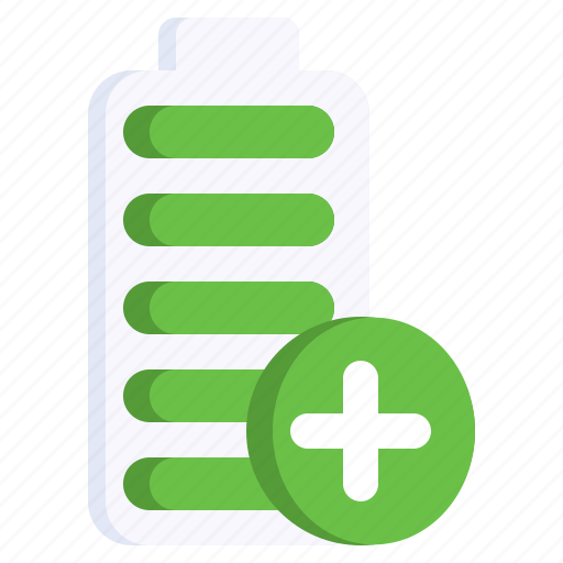 Battery, plus, add, electronics, status icon - Download on Iconfinder