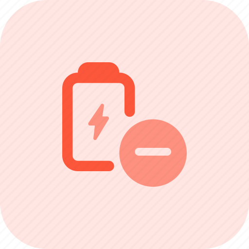 Battery, minus, power, remove icon - Download on Iconfinder