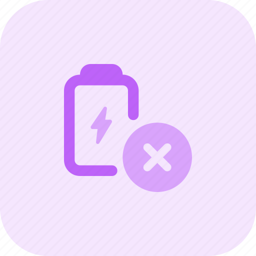 Battery, power, error, cross icon - Download on Iconfinder
