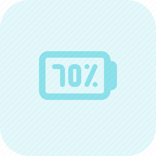 Seventy, percent, battery, power icon - Download on Iconfinder