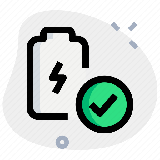Battery, tick mark, charging, power icon - Download on Iconfinder