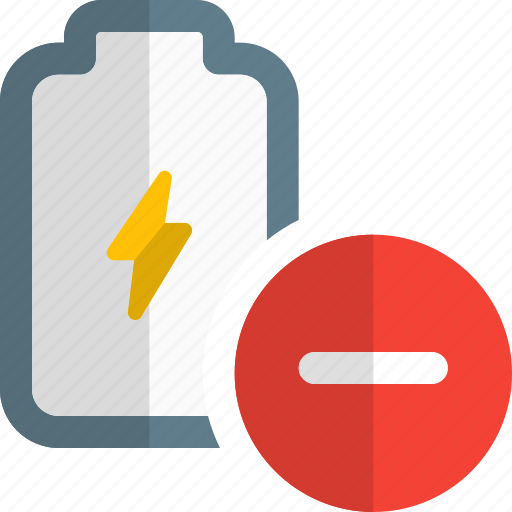 Battery, removed, minus, power, disconnected icon - Download on Iconfinder