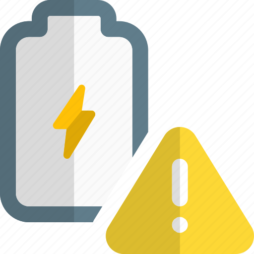 Battery, warning, alert, danger icon - Download on Iconfinder