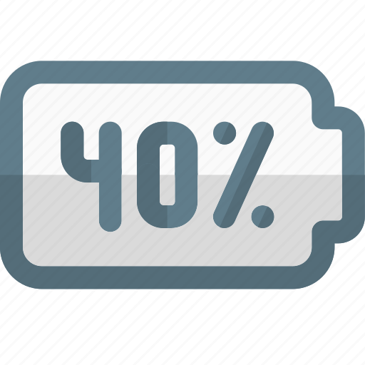 Forty, percent, battery, power icon - Download on Iconfinder