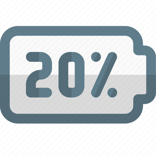Twenty, percent, battery, charged icon - Download on Iconfinder