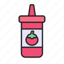 ketchup, bottle, tomato, condiment