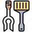 barbecue, fork, grill, spatula, tools, utensil 