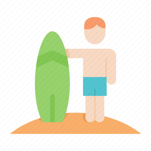 Beach, man, surfing, vacation, holiday, summer icon - Download on Iconfinder