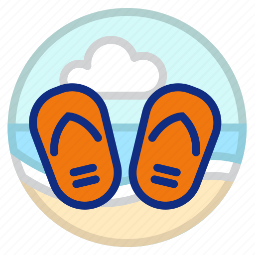 Beach, flip flops, sandals, slippers icon - Download on Iconfinder