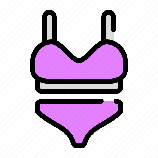 Bikini, bikinis, swimwear, swimsuit, summertime, summer, fashion icon - Download on Iconfinder