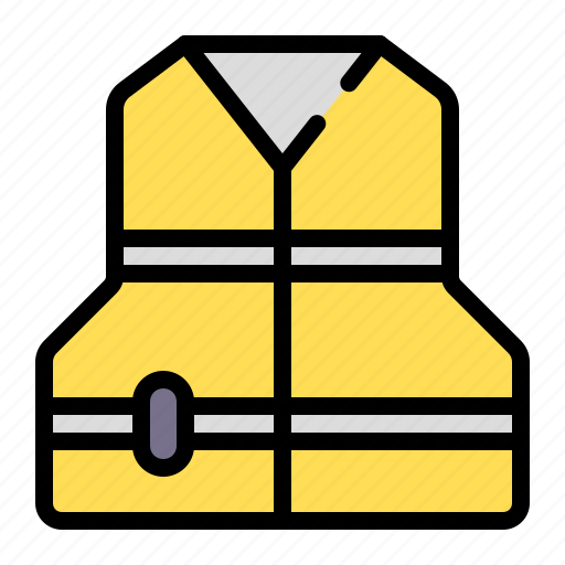 Life vest, life jacket, high visibility vest, protector vest, vest, jacket, fashion icon - Download on Iconfinder