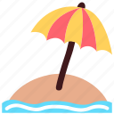beach, vacation, summer, parasol