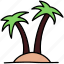 coconut, tree, beach, plant 