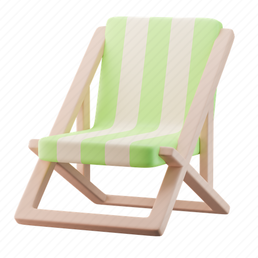 Beach, chair, summer, vacation, furniture, interior, household 3D illustration - Download on Iconfinder