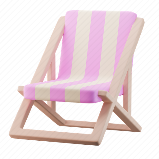 Beach, chair, summer, vacation, furniture, interior, household 3D illustration - Download on Iconfinder