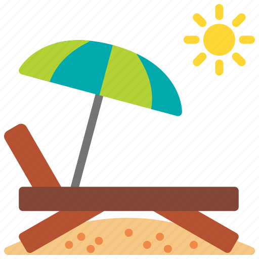 Beach, chair, umbrella, sun, bath, sunbed icon - Download on Iconfinder