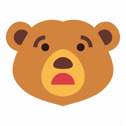Bear, wildlife, mammal, animal, zoo, alarmed icon - Download on Iconfinder